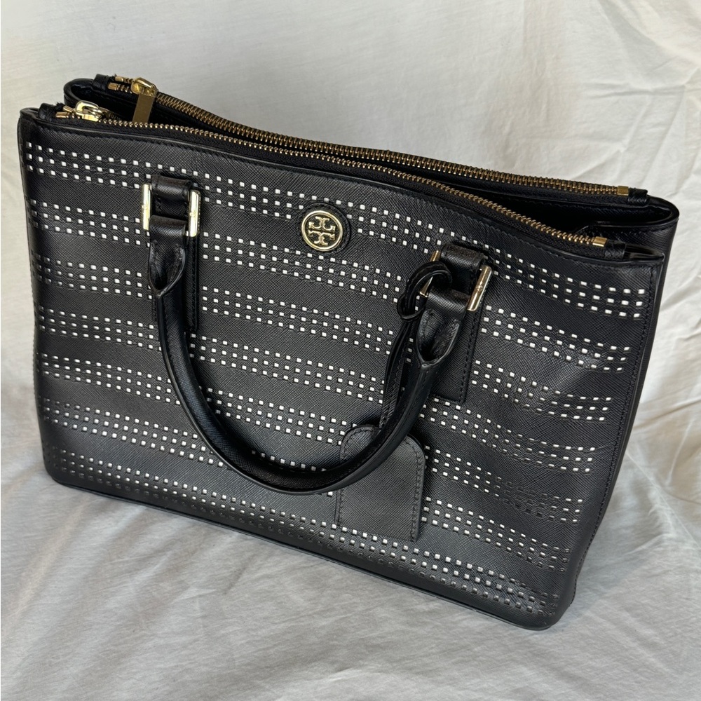 Top handle Tory Burch Perforated Leather Tote